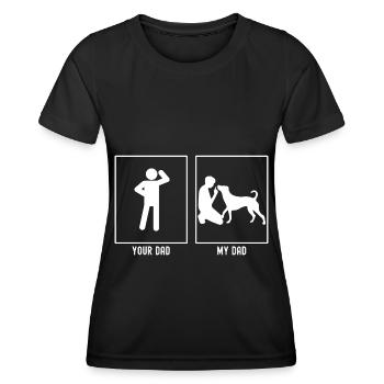 Dein Vater - Mein Vater - Hundetrainer - Frauen Funktions-T-Shirt - Schwarz - Vorne - AI Model Female 172 light (172cm)