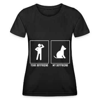 Ton ami - Mon ami - Chien mignon - T-shirt sport Femme - noir - Devant - AI Model Female 172 light (172cm)