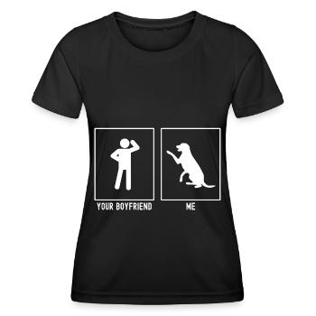 Votre ami - Moi - Poignée de main de chien - T-shirt sport Femme - noir - Devant - AI Model Female 172 light (172cm)