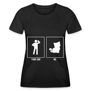 Dein Vater - Ich - Junge Katze - Frauen Funktions-T-Shirt - Schwarz - Vorne - AI Model Female 172 light (172cm)