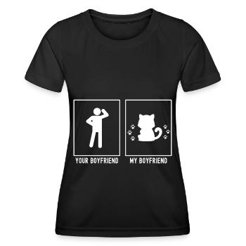 Votre ami - Mon ami - Mignonnes pattes de chat - T-shirt sport Femme - noir - Devant - AI Model Female 172 light (172cm)