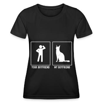 Votre ami - Mon ami - Chat stylisé (CA) - T-shirt sport Femme - noir - Devant - AI Model Female 172 light (172cm)