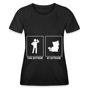 Your Friend - My Friend - Cat Kitten - Women's Functional T-Shirt - black - Front - AI Model Female 172 light (172cm)