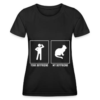 Ton ami - Mon ami - Chat mignon - T-shirt sport Femme - noir - Devant - AI Model Female 172 light (172cm)