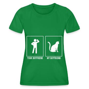 Ihr Freund - Mein Freund - Katze - Frauen Funktions-T-Shirt - Kelly Green - Vorne - AI Model Female 172 dark (172cm)
