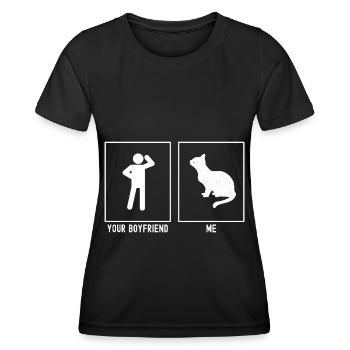 Votre ami - moi - chat qui regarde - T-shirt sport Femme - noir - Devant - AI Model Female 172 light (172cm)