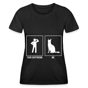 Votre ami - moi - Chat patient - T-shirt sport Femme - noir - Devant - AI Model Female 172 light (172cm)