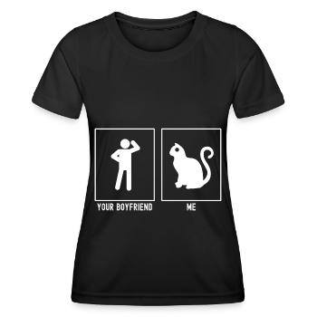 Votre ami - Moi - Cat Design - T-shirt sport Femme - noir - Devant - AI Model Female 172 light (172cm)