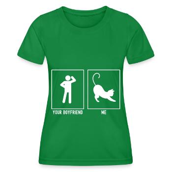 Your Friend - Me - Cat Stretch - Women's Functional T-Shirt - kelly green - Front - AI Model Female 172 dark (172cm)
