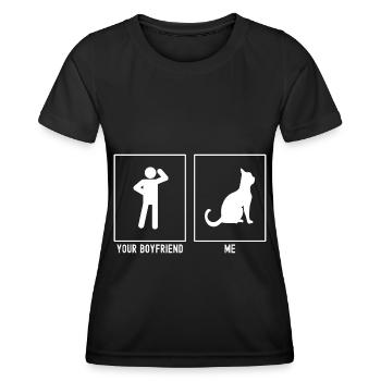 Votre ami - moi - chat droit - T-shirt sport Femme - noir - Devant - AI Model Female 172 light (172cm)