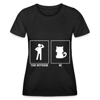 Ton ami - Moi - Chaton mignon - T-shirt sport Femme - noir - Devant - AI Model Female 172 light (172cm)
