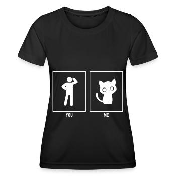 Toi - Moi - Chat mignon - T-shirt sport Femme - noir - Devant - AI Model Female 172 light (172cm)