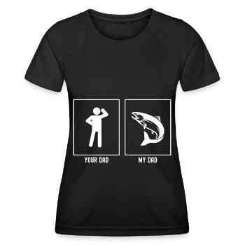 Your Father - My Father - Fishing Illustration - Women's Functional T-Shirt - black - Front - AI Model Female 172 light (172cm)