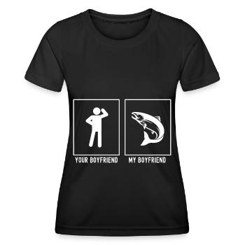 Votre ami - Mon ami - Pêche - T-shirt sport Femme - noir - Devant - AI Model Female 172 light (172cm)