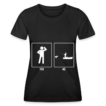Sie - Ich - Angeln Gefangen - Frauen Funktions-T-Shirt - Schwarz - Vorne - AI Model Female 172 light (172cm)