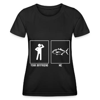 Your Friend - Me - Fishing Solo Fish - Women's Functional T-Shirt - black - Front - AI Model Female 172 light (172cm)