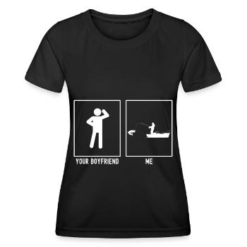 Votre ami - I - Pêche Poisson pêché - T-shirt sport Femme - noir - Devant - AI Model Female 172 light (172cm)