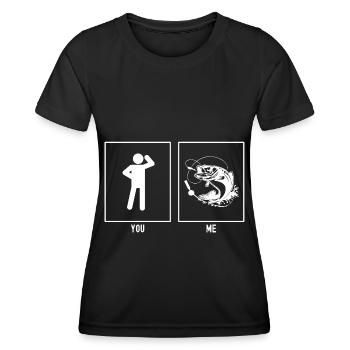 Vous - Moi - Pêche - T-shirt sport Femme - noir - Devant - AI Model Female 172 light (172cm)