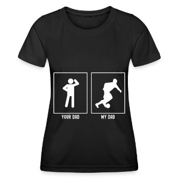 Ton père - Mon père - Joueur de football Course - T-shirt sport Femme - noir - Devant - AI Model Female 172 light (172cm)