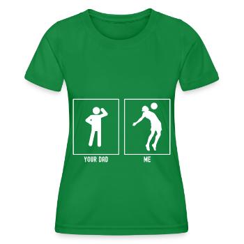 Dein Papa - Ich - Ball abfangen - Frauen Funktions-T-Shirt - Kelly Green - Vorne - AI Model Female 172 dark (172cm)
