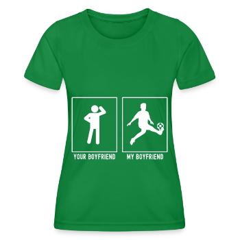 Dein Freund - Mein Freund - Fußball Kick - Frauen Funktions-T-Shirt - Kelly Green - Vorne - AI Model Female 172 dark (172cm)