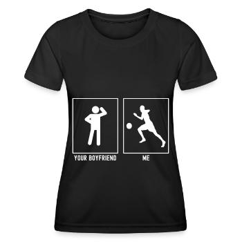 Your friend - Me - Soccer player to the left - Women's Functional T-Shirt - black - Front - AI Model Female 172 light (172cm)
