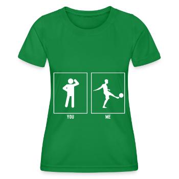 You - Me - Football Hobby - Women's Functional T-Shirt - kelly green - Front - AI Model Female 172 dark (172cm)