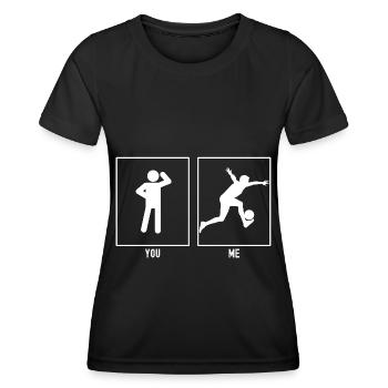 You - Me - Football Fun - Women's Functional T-Shirt - black - Front - AI Model Female 172 light (172cm)