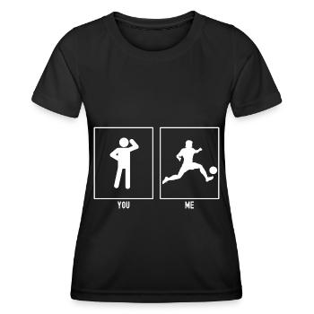 Vous - Moi - Activité de football - T-shirt sport Femme - noir - Devant - AI Model Female 172 light (172cm)