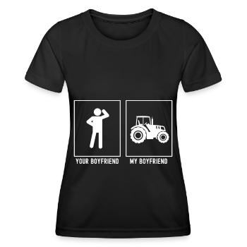 Dein Freund - Mein Freund - Landwirtschaftlicher T - Frauen Funktions-T-Shirt - Schwarz - Vorne - AI Model Female 172 light (172cm)
