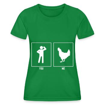 You - I - Farm Chicken - Women's Functional T-Shirt - kelly green - Front - AI Model Female 172 dark (172cm)