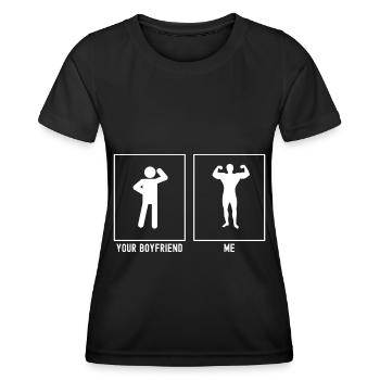 Dein Freund - Ich - Fitness Flex - Frauen Funktions-T-Shirt - Schwarz - Vorne - AI Model Female 172 light (172cm)