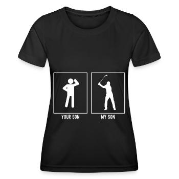 Dein Sohn - Mein Sohn - Golf schwingender Vektor - Frauen Funktions-T-Shirt - Schwarz - Vorne - AI Model Female 172 light (172cm)