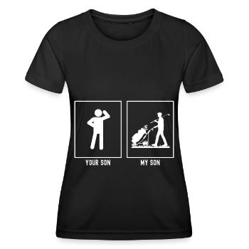 Your Son - My Son - Golf Clubs - Women's Functional T-Shirt - black - Front - AI Model Female 172 light (172cm)