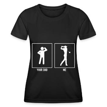 Ton père - Moi - Golfeur - T-shirt sport Femme - noir - Devant - AI Model Female 172 light (172cm)