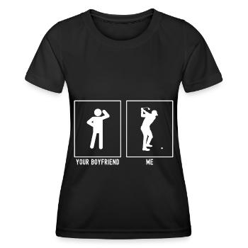 Your friend - Me - Golf before the stroke - Women's Functional T-Shirt - black - Front - AI Model Female 172 light (172cm)