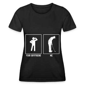 Ihr Freund - Ich - Golf Vorbereitung - Frauen Funktions-T-Shirt - Schwarz - Vorne - AI Model Female 172 light (172cm)