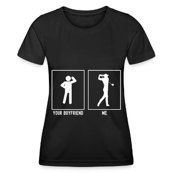 Ihr Freund - Ich - Golf Nach dem Schwung - Frauen Funktions-T-Shirt - Schwarz - Vorne - AI Model Female 172 light (172cm)