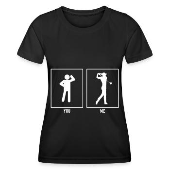 Du - Ich - Golf nach dem Schlag - Frauen Funktions-T-Shirt - Schwarz - Vorne - AI Model Female 172 light (172cm)