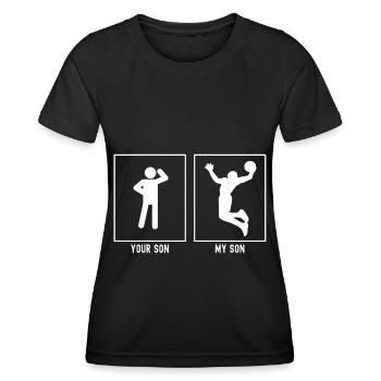Your Son - Mon fils - Basketball Slam Dunk - T-shirt sport Femme - noir - Devant - AI Model Female 172 light (172cm)