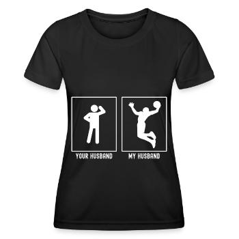Ihr Ehemann - Mein Ehemann - Basketball Dunking Pl - Frauen Funktions-T-Shirt - Schwarz - Vorne - AI Model Female 172 light (172cm)
