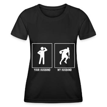 Her Husband - My Husband - Basketball Athlete - Women's Functional T-Shirt - black - Front - AI Model Female 172 light (172cm)