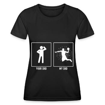 Your Father - My Father - Basketball Dunk Burst Li - Women's Functional T-Shirt - black - Front - AI Model Female 172 light (172cm)
