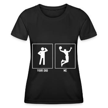 Ton père - Moi - High Slam Dunk - T-shirt sport Femme - noir - Devant - AI Model Female 172 light (172cm)