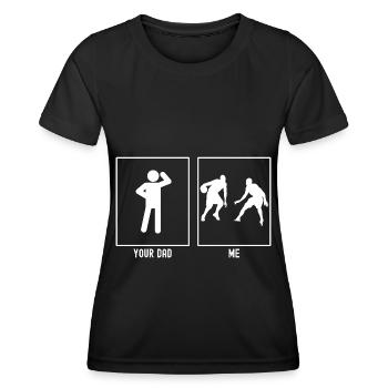 Ton père - Moi - Joueur de basket-ball - T-shirt sport Femme - noir - Devant - AI Model Female 172 light (172cm)