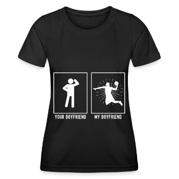 Dein Freund - Mein Freund - Basketball Sun Burst - Frauen Funktions-T-Shirt - Schwarz - Vorne - AI Model Female 172 light (172cm)