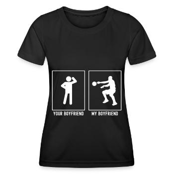 Dein Freund - Mein Freund - Basketball Pass - Frauen Funktions-T-Shirt - Schwarz - Vorne - AI Model Female 172 light (172cm)