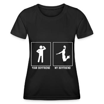 Dein Freund - Mein Freund - Basketball Spaß - Frauen Funktions-T-Shirt - Schwarz - Vorne - AI Model Female 172 light (172cm)