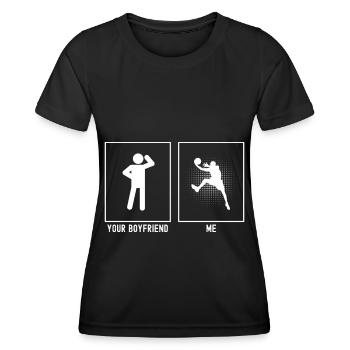 Dein Freund - Ich - Basketball Dunk Illustration - Frauen Funktions-T-Shirt - Schwarz - Vorne - AI Model Female 172 light (172cm)