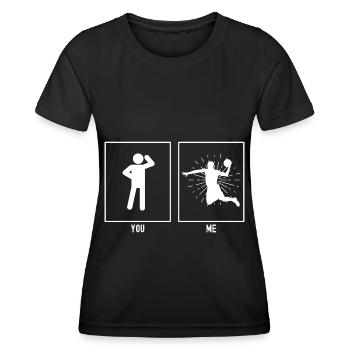 You - Me - Basketball Burst Lines - Women's Functional T-Shirt - black - Front - AI Model Female 172 light (172cm)